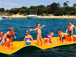 floating mat with kids