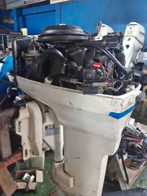 Johnson 50HP Outboard Motor covers off port